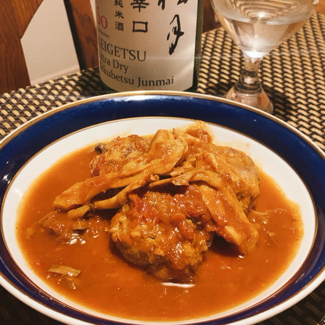 高知梼原鹿肉自家製ミンチで作る、ミートボールの赤ワイン煮込みと桂月のマリアージュ