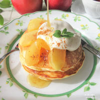 大さじ1で作る。『アップルパンケーキ』アメリカ。と、ご飯と食べたいおかずベスト3。