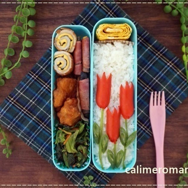 【娘のオベントウ】　チューリップのお弁当　to　コッタSNSキャンペーン