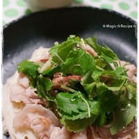 香味野菜とひらひら豚しゃぶのそうめん