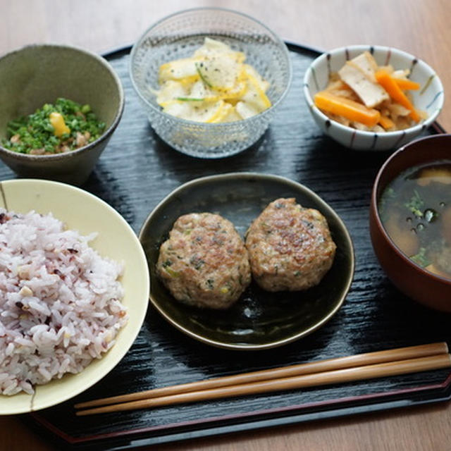 大葉ねぎ味噌ハンバーグ【レシピ】な昨日の夕食
