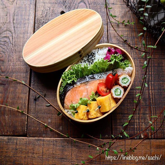 焼き鮭のっけ弁当♡【#お弁当#のっけ弁】