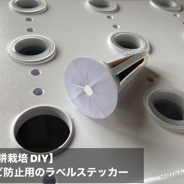 【水耕栽培DIY】培地スポンジのカビ防止用ラベルステッカーを安価につくる方法