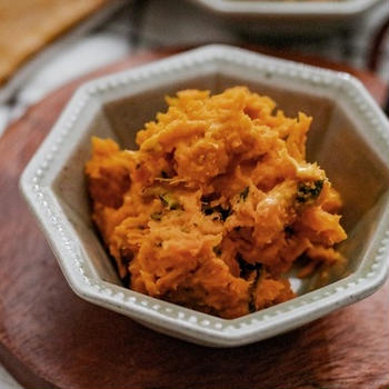 電子レンジで簡単♡デリ風かぼちゃのサラダ♡