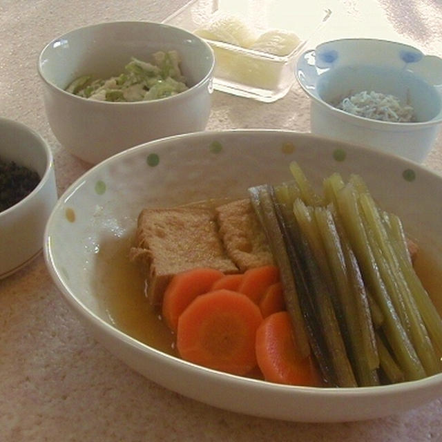 蕗と厚揚げ煮としらす