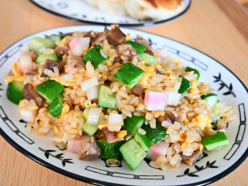 群馬県産きゅうりチャーハン【ぐんまクッキングアンバサダー】さっと炒めたきゅうりでさっぱり、食感も楽しめる簡単ごはん。