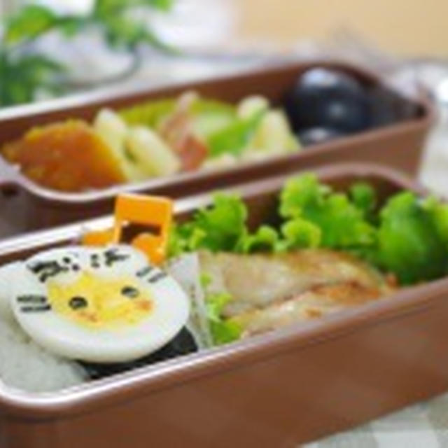 【キャラ弁】～ホワイトタイガーフードのぴよちゃん？？乗せおにぎりのお弁当～