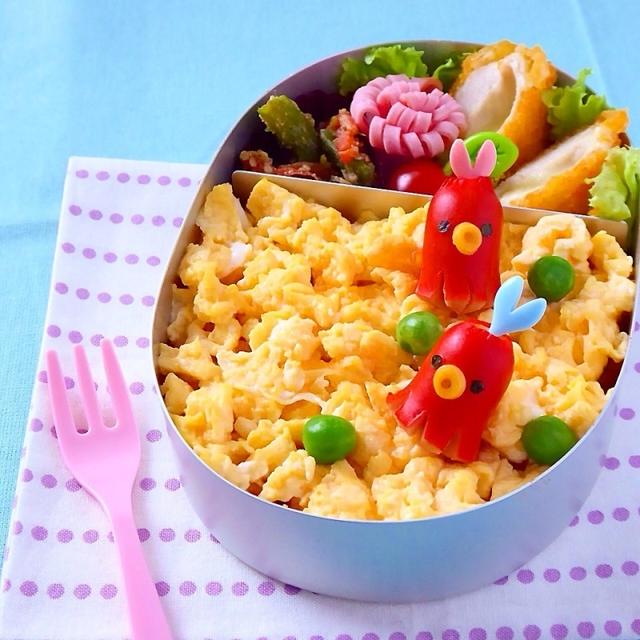 キャラ弁☆たこさんウインナーのオープンオムライスの作り方