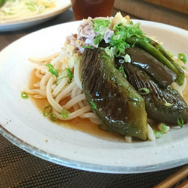 乗っけ冷やしうどん。くらしのアンテナ掲載～簡単すぎて美味しい♡豚バラピーマン♪レシピ