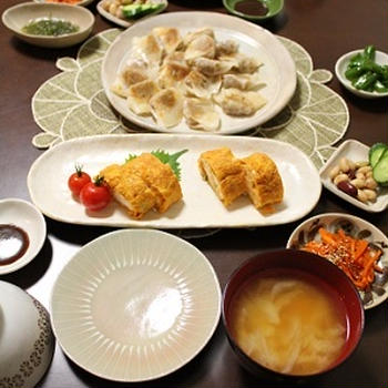 **一口餃子＆新しい卵焼き**