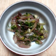 アジと香味野菜の生姜ポン酢和え