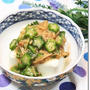 豆腐のオクラなめ茸がけ♪