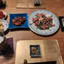 帰り道に夜桜さんぽ　晩ごはんはローストポークやまぐろのユッケで簡単に