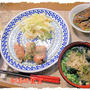 カンタンに【椎茸と厚揚げの豚肉巻き】定食♪