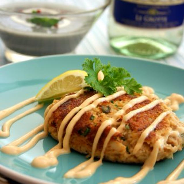 Crab Cake with Wasabi Sauceクラブケーキとわさびソース