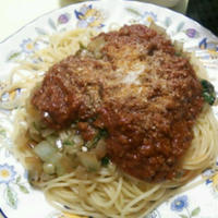 日清フーズ　マ・マー早ゆでパスタで野菜増しボロネーゼ♪そして、明日はブログお休みします＾＾