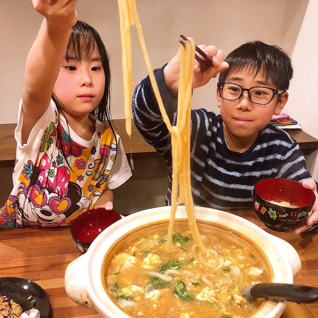 七草かきたまうどんです！