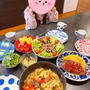 晩御飯は冷蔵庫の残りいろいろです〜！！