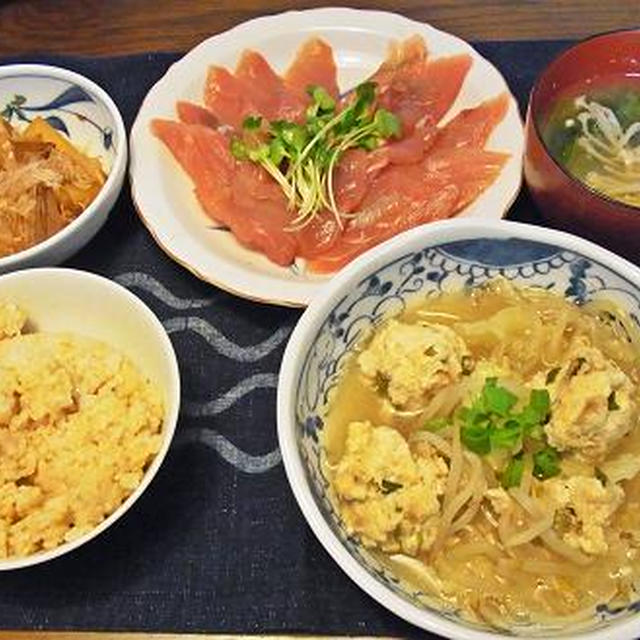 鶏肉と豆腐の肉団子&特別賞与でスイーツ♪