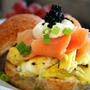 Smoked Salmon and Scrambled Egg Sandwich/New Refrigerator!スモークサーモンとスクランブルエッグのサンドイッチ/新しい冷蔵庫が届く！
