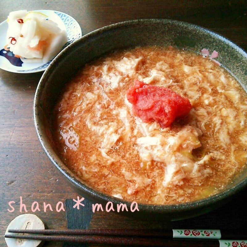 熱々とろ～り♪明太卵あんかけうどん♪