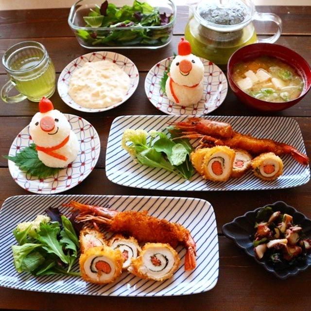雪だるまおにぎり＊和食で朝ごはん