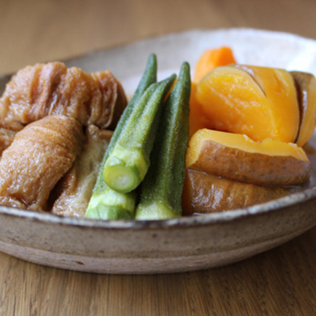 日本かぼちゃと揚げ麩の煮物