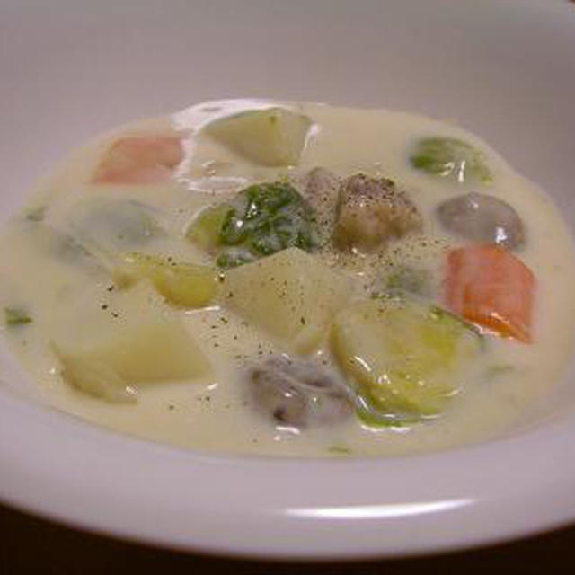 芽キャベツとチキンのクリーム煮