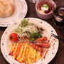 昼カフェ☆オふわふわムレツプレート（チョコケーキつき）レシピ
