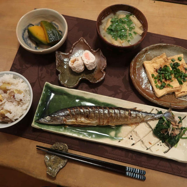 ”秋の味覚”～秋刀魚と栗ご飯　と　我が家の彼岸花～その２♪