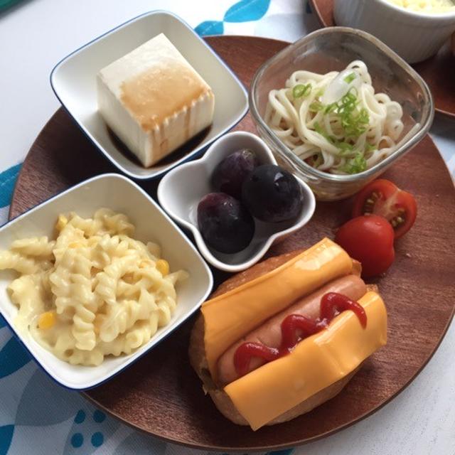 【こどもごはん】今朝も楽ちん♫子供達のワンプレート朝ご飯☆付け合わせパスタシリーズ