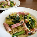 【簡単レシピ】小松菜とベーコンのあっさりパスタ♪