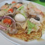 海鮮八宝菜の残りであんかけ焼きそば