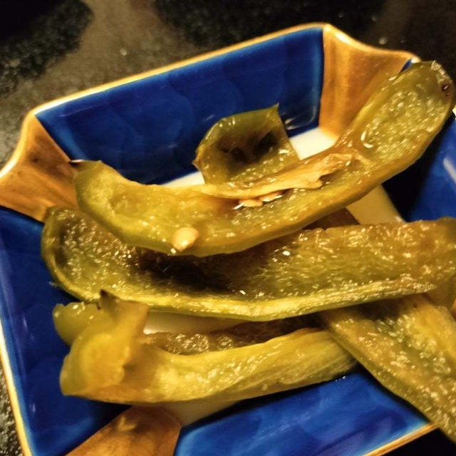 ピーマンの焼きびたし　2分焼いてだししょうゆかけて放置！