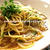 鶏もも肉とカイワレ大根のつゆだく梅ソースパスタ*･゜ﾟ･*:.｡..｡.:*･゜