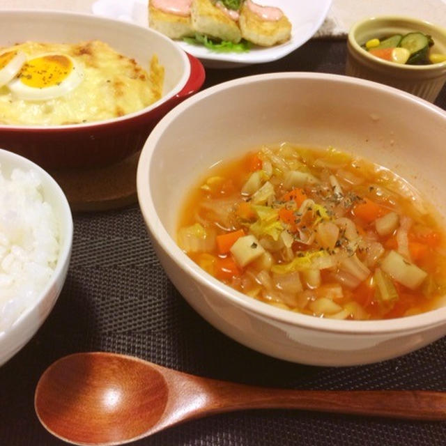 おうちにあるストック豆で作る♪切り干し大根と根菜のスープ♡