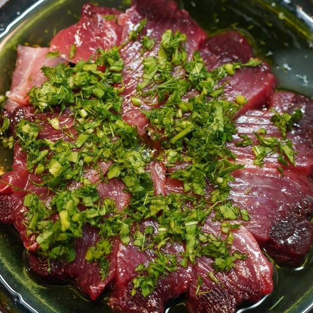 初鰹のシンプルなカルパッチョ