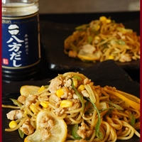ネギたっぷり八方だしの鶏そぼろやきそば【レシピ】