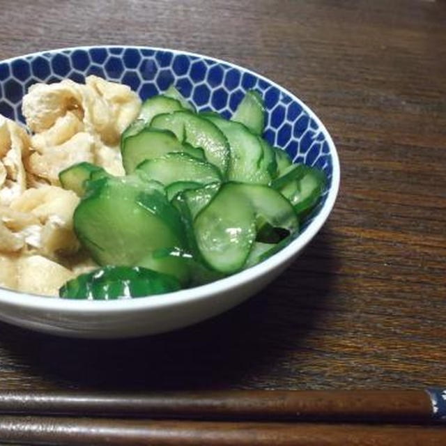 埼玉県産はるきゅうりで♪きゅうりと甘辛きつねの酢の物☆