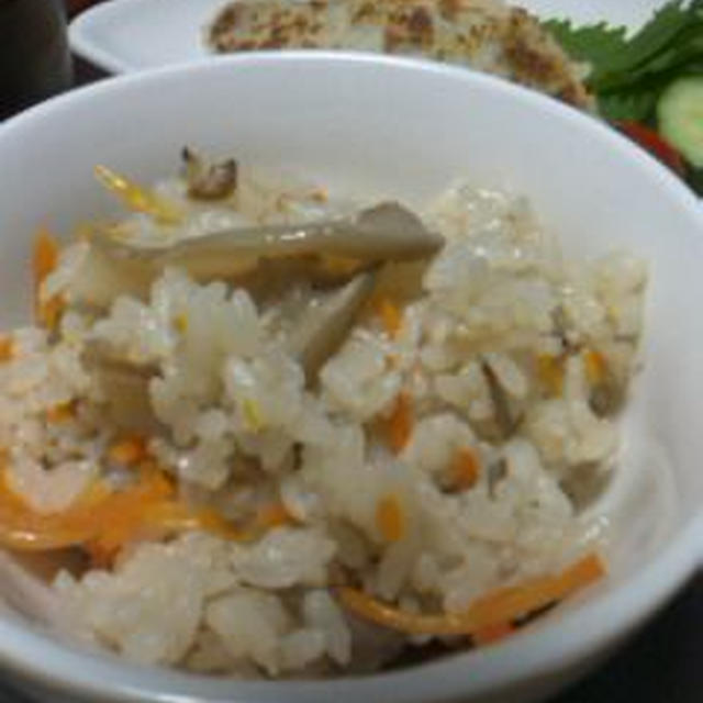 ヒラタケの炊き込みご飯