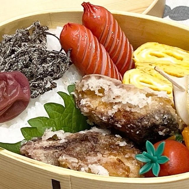 【お弁当】お弁当作り/レンジで副菜/ぶりの竜田揚げ