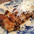 「きのこの豚ロール 柚子胡椒風味」と「白菜の味噌ナムル」。