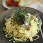 納豆と鯖缶のパスタ