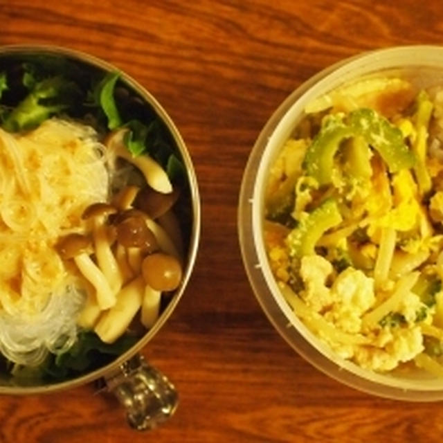 お弁当からのちょい飲み☆ゴーヤちゃんプル