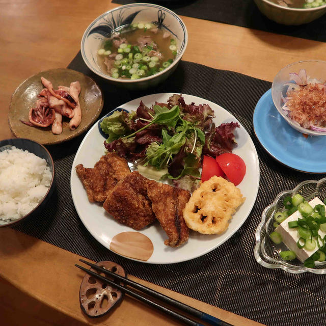 鯖の竜田揚げ＆肉吸いの晩ご飯　と　クイニーアマンで朝食♪