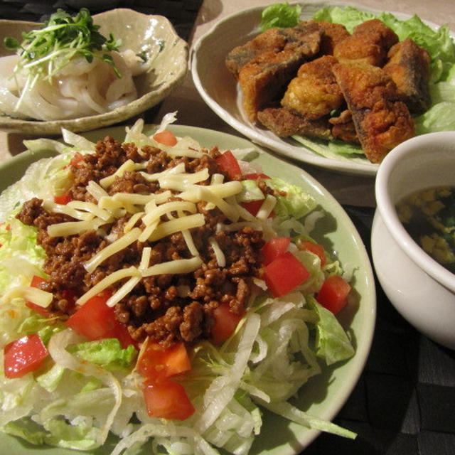 ☆タコライス＆鯖のカレー竜田揚げ☆