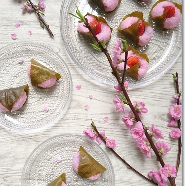 【和菓子】初挑戦のレンチンで作る道明寺粉の桜餅！と姫の謎の甘いもの分類…
