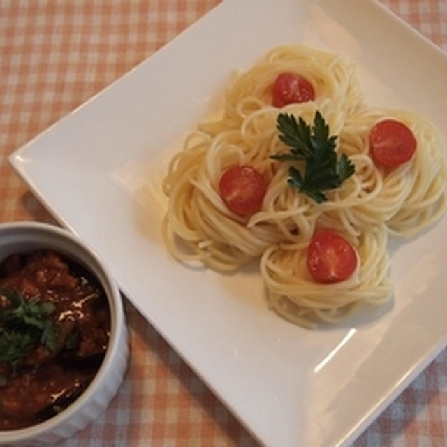 ＜モニター料理＞茄子とベーコンのつけスパゲティ