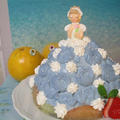 グレープフルーツ＆苺でショートケーキ♡安心安全の食用色素♡グレープフルーツのプリンセスケーキ♪ by ハッピーさん
