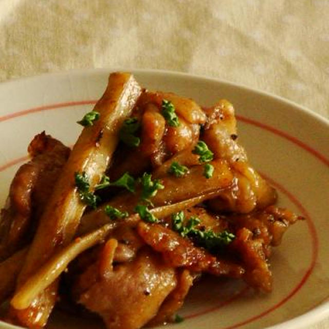 鶏肉と牛蒡のバルサミコソテー